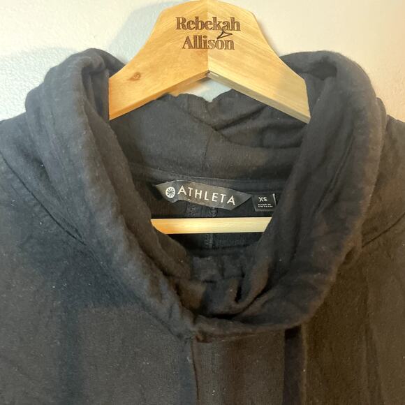 Athleta Soft & Cozy Modal Blend Black Pullover Hoodie Women's Size XS EUC - Picture 5 of 13